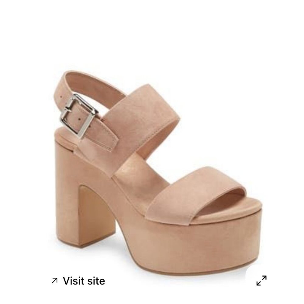 Jeffrey Campbell Moody Platform Sandal in Blush Suede (Size 8)